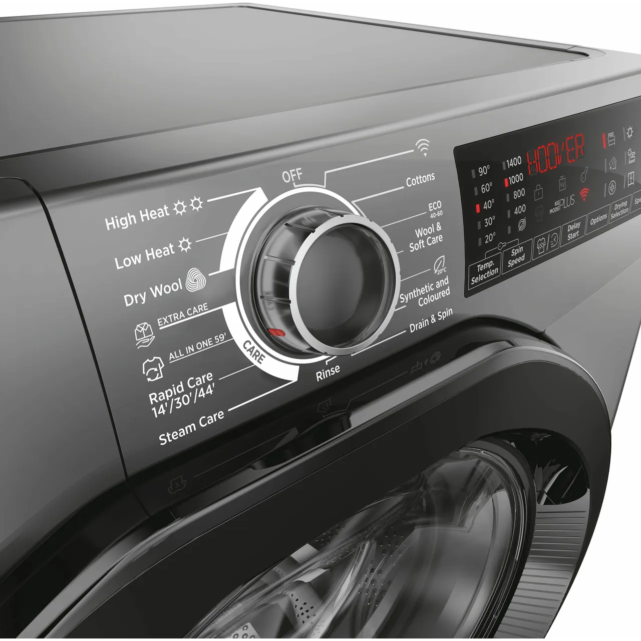 Hoover H-WASH&DRY 350 H3DPS4966TAMBR80 Wifi Connected 9Kg / 6Kg Washer Dryer with 1400 rpm - Graphite - D Rated [Wash&Dry], A Rated [Wash Only] (EX-DISPLAY/B)