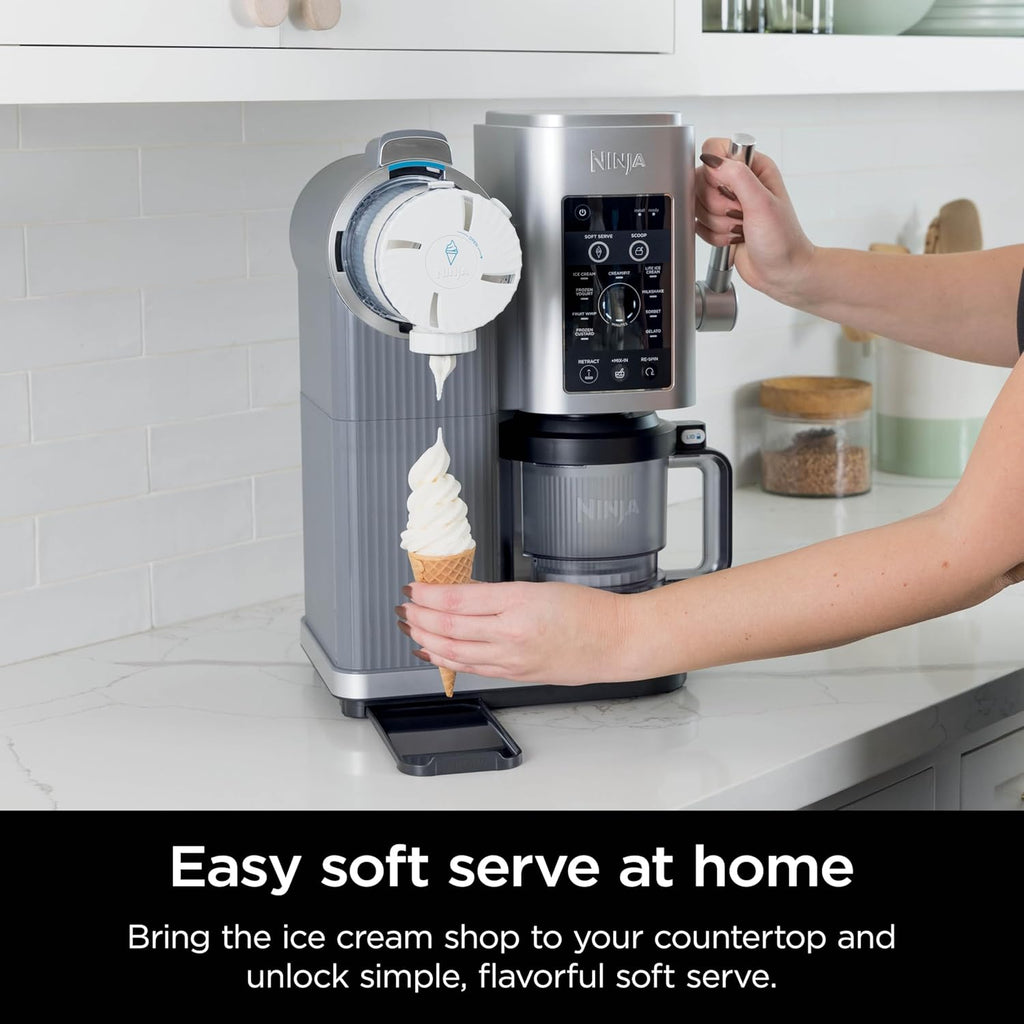 Ninja Swirl by CREAMi 13 in 1 Soft Serve and Ice Cream Maker NC701UK - Platinum Silver